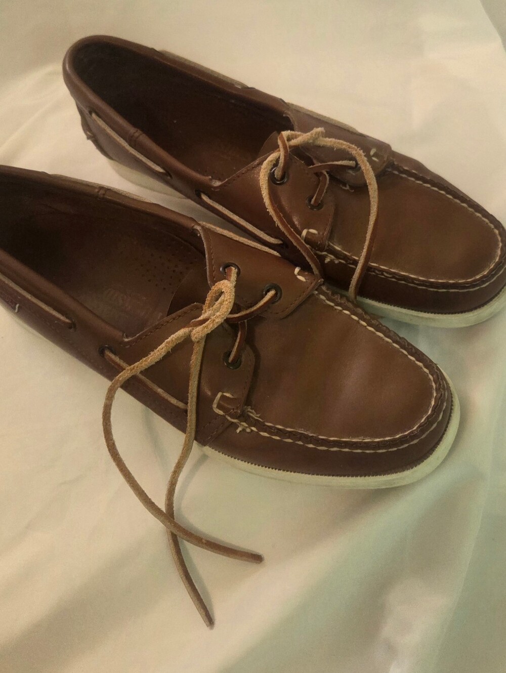 Sebago Docksides Brown Leather Boat Shoes Mens 10.5